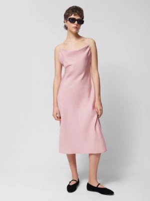 Zdjęcie produktu Sukienka midi z lyocellu - różowa OUTHORN
