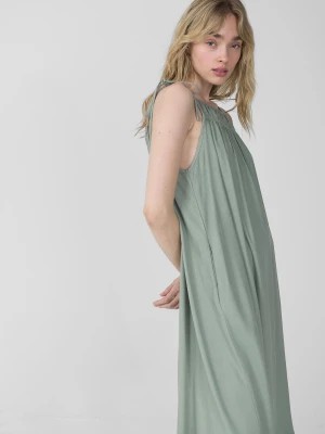 Zdjęcie produktu Sukienka na ramiączkach z wiskozy damska Outhorn - zielona