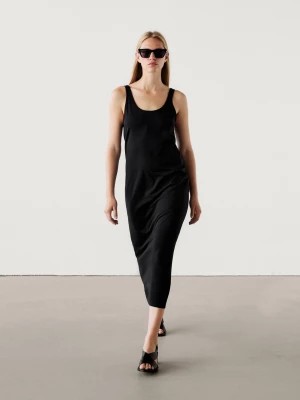 Zdjęcie produktu Sukienka Na Ramiączkach Ze 100% Bawełny - Czarny - - Massimo Dutti - Kobieta