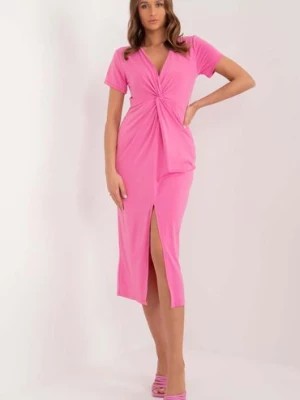 Zdjęcie produktu Sukienka ołówkowa z rozcięciem różowa