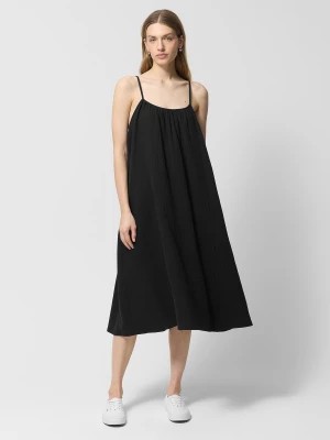 Zdjęcie produktu Sukienka oversize z bawełnianego muślinu Outhorn - czarna