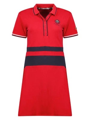 Zdjęcie produktu Geographical Norway Sukienka polo "Kyliane" w kolorze czerwono-granatowym rozmiar: S
