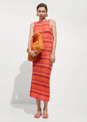 Zdjęcie produktu Sukienka szydełkowa w paski Mango
