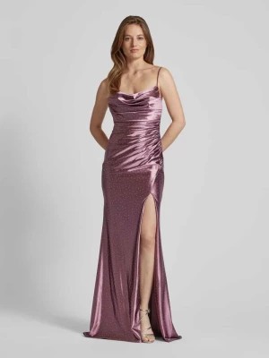 Zdjęcie produktu Sukienka wieczorowa z cienkimi ramiączkami i obszyciem ozdobnymi kamieniami luxuar