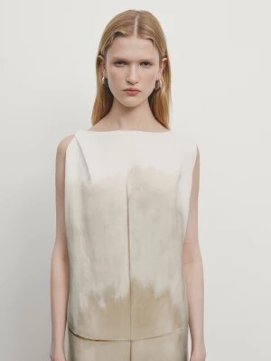 Zdjęcie produktu Sukienka Z Cieniowanym Nadrukiem - Jansy Khaki - - Massimo Dutti - Kobieta