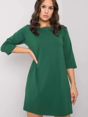 Zdjęcie produktu Sukienka z długim rękawem - zielona RUE PARIS
