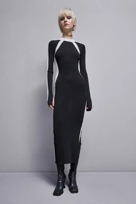 Zdjęcie produktu Sukienka z domieszką wiskozy w prążki PATRIZIA PEPE