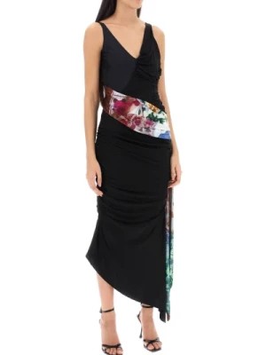 Zdjęcie produktu Sukienka z drapowanego dżerseju z kontrastującym paskiem Marine Serre