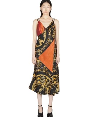 Zdjęcie produktu Sukienka z jedwabiu satynowego z graficznym nadrukiem Marine Serre