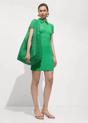 Zdjęcie produktu Sukienka z kołnierzykiem polo i teksturą Mango