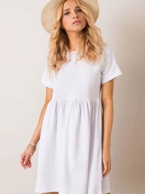 Zdjęcie produktu Sukienka z krótkim rękawem - biała RUE PARIS