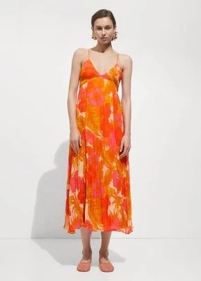 Zdjęcie produktu Sukienka z nadrukiem i drapowaniem Mango