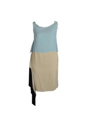 Zdjęcie produktu Sukienka z płynnymi ramiączkami i falbankami Prada
