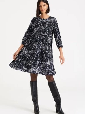 Zdjęcie produktu Sukienka z wiskozy z długim rękawem we wzory Greenpoint