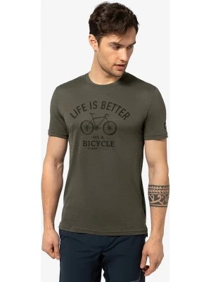 Zdjęcie produktu super.natural Koszulka "Better Bike" w kolorze khaki rozmiar: M