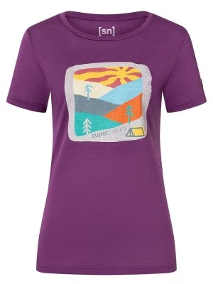 Zdjęcie produktu super.natural Koszulka "Mountain Art" w kolorze fioletowym rozmiar: S