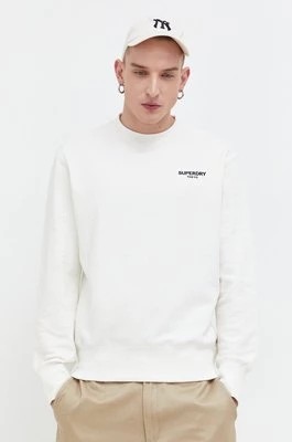 Zdjęcie produktu Superdry bluza bawełniana męska kolor beżowy z nadrukiem