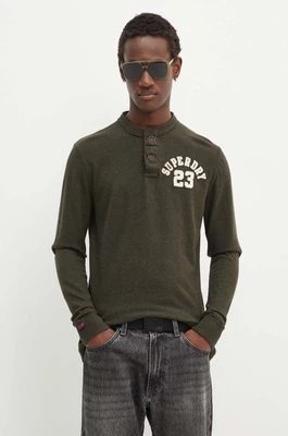 Zdjęcie produktu Superdry longsleeve bawełniany kolor zielony z aplikacją M6010838A-3KV