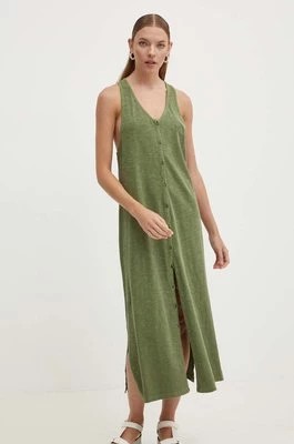 Zdjęcie produktu Superdry sukienka bawełniana kolor zielony midi prosta