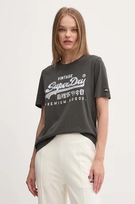 Zdjęcie produktu Superdry t-shirt bawełniany damski kolor szary W1011509A-AFB