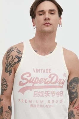 Zdjęcie produktu Superdry t-shirt bawełniany męski kolor beżowy