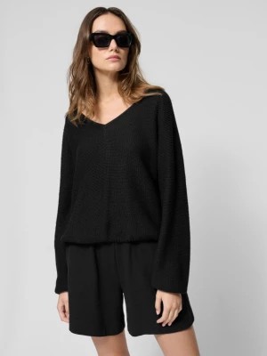 Zdjęcie produktu Sweter bawełniany damski - czarny OUTHORN
