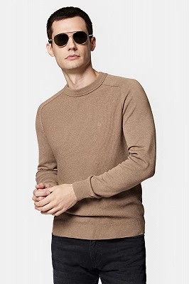 Zdjęcie produktu Sweter Beżowy z Bawełną Andrei Lancerto