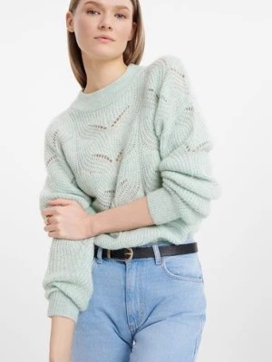 Zdjęcie produktu Sweter damski w ażur zielony Greenpoint