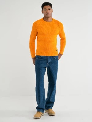 Zdjęcie produktu Sweter męski klasyczny pomaraŅczowy Olson 701 BIG STAR