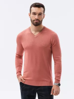Zdjęcie produktu Sweter męski z haftem - różowy V18 E191
 -                                    XL