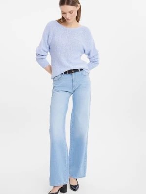 Zdjęcie produktu Sweter oversize niebieski z surowa strukturą niebieski Greenpoint