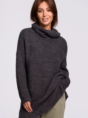 Zdjęcie produktu Sweter oversize z golfem - antracytowy Merg
