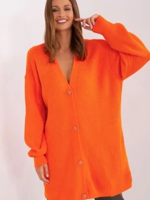 Zdjęcie produktu Sweter rozpinany o kroju overzie pomarańczowy