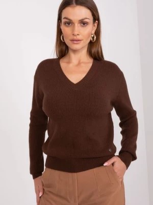Zdjęcie produktu Sweter z dzianiny z wiskozą ciemny brązowy
