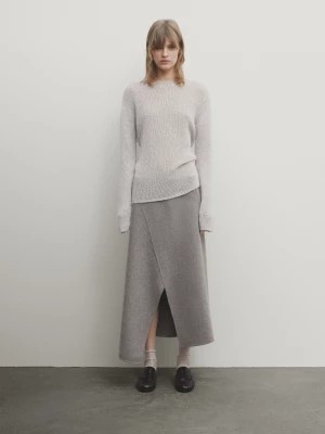 Zdjęcie produktu Sweter Z Dzianiny Ze Skręconej Przędzy - Popielaty - - Massimo Dutti - Kobieta