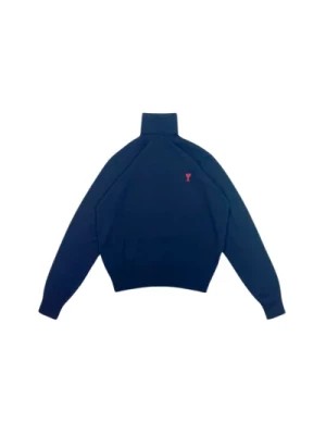 Zdjęcie produktu Sweter z haftem na kołnierzu Ami Paris