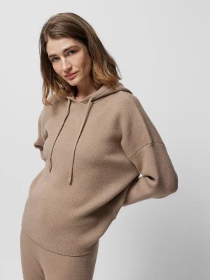 Zdjęcie produktu Sweter z kapturem damski Outhorn - brązowy