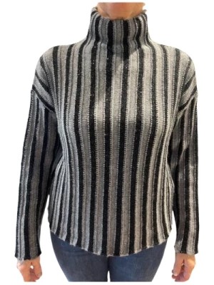 Zdjęcie produktu Sweter z Kontrastowymi Paskami i Wysokim Kołnierzem Kangra