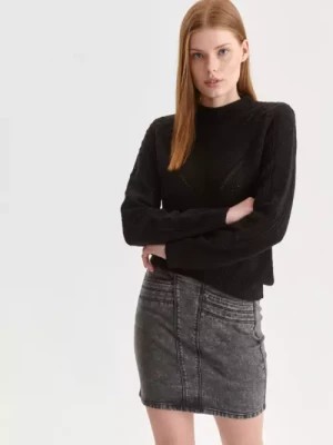 Zdjęcie produktu Sweter z półgolfem z ażurowymi wstawkami TOP SECRET