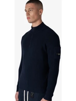 Zdjęcie produktu Sweter z Półzamkiem dla Mężczyzn w Ciemnoniebieskim Quotrell
