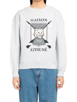 Zdjęcie produktu Szara bluza z nadrukiem College Fox Maison Kitsuné