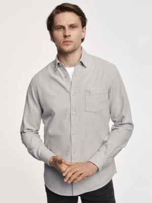 Zdjęcie produktu Szara koszula męska w drobną pepitkę OCHNIK