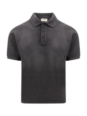 Zdjęcie produktu Szara Koszulka Polo - Stylowa aktualizacja męskiej garderoby Saint Laurent