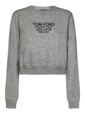 Zdjęcie produktu Szara Sweter z Wypustkami Tom Ford