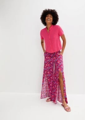 Zdjęcie produktu Szerokie spodnie z rozcięciem, ze zrównoważonej wiskozy bonprix