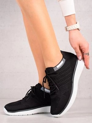 Zdjęcie produktu Sznurowane buty sportowe damskie czarne Shelvt