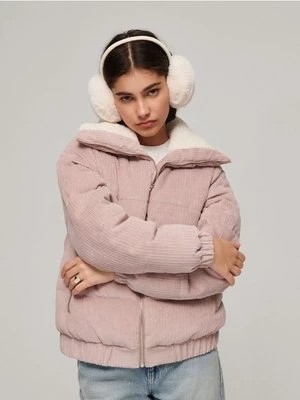 Zdjęcie produktu Sztruksowa kurtka ze sztucznym kożuszkiem różowa House
