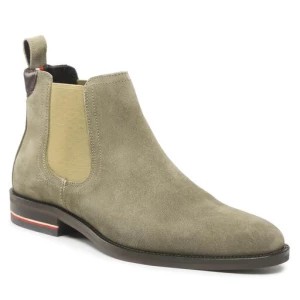 Zdjęcie produktu Sztyblety Tommy Hilfiger Signature Hilfiger Suede Chelsea FM0FM04175 Zielony