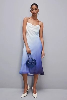 Zdjęcie produktu Szyfonowa sukienka midi z dekoltem w łezkę PATRIZIA PEPE