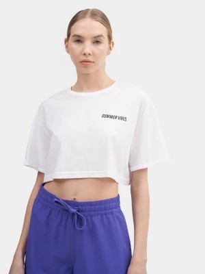 Zdjęcie produktu T-shirt crop-top gładki damski 4F